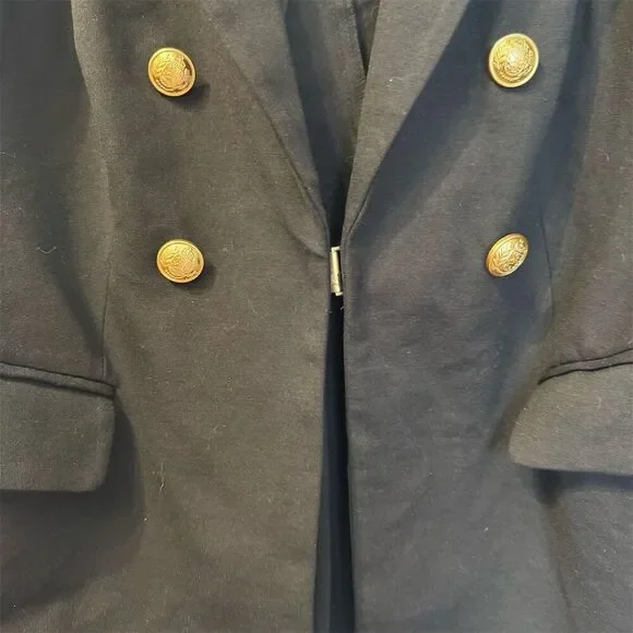 Lane Bryant Women's Blazer Jacket Size 22 Black Double-Breasted look nautical - Picture 6 of 9